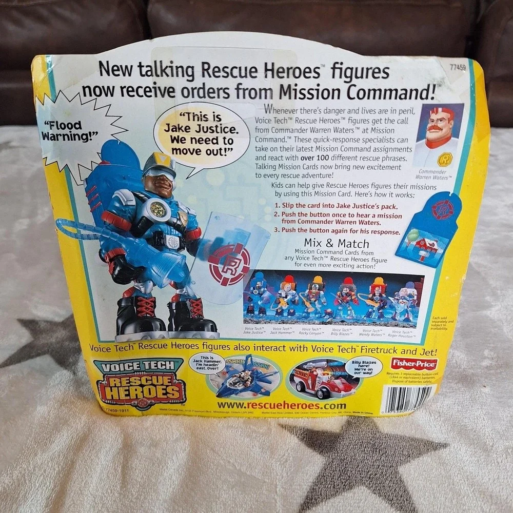 Fisher Price Rescue Heroes Voice Tech Jake Justice With Talking Mission Card